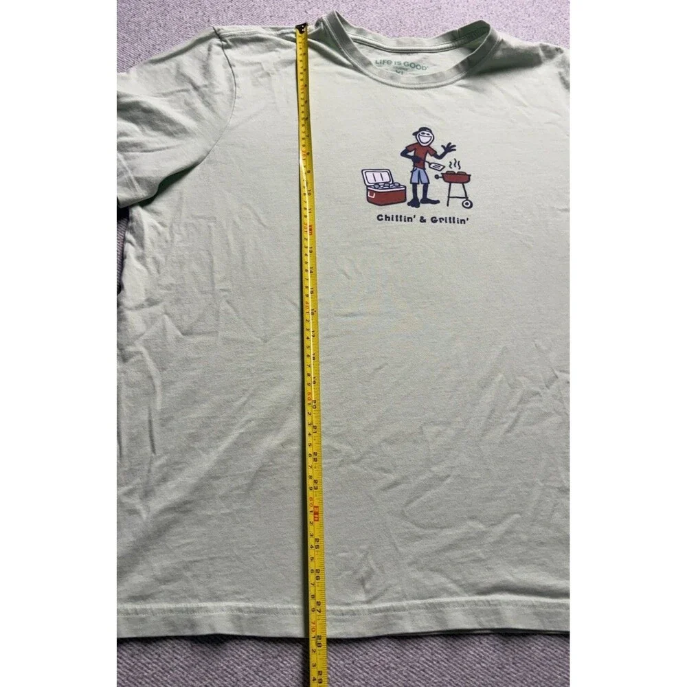 Life is Good Men’s XL Light Green BBQ Graphic Shirt 